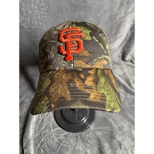 SF Giants Chevrolet SGA Hat Cap Snap Back Green Camo Mesh Trucker Mens